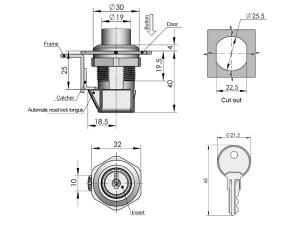 Fechadura cilíndrica para armário MS753