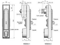 Fechadura de controle com haste MS834