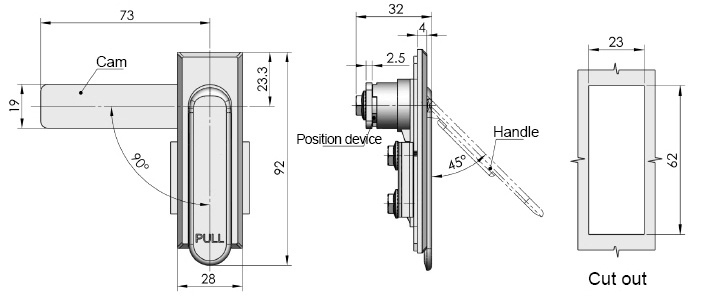 Fechadura para armário com puxador flexível MS717