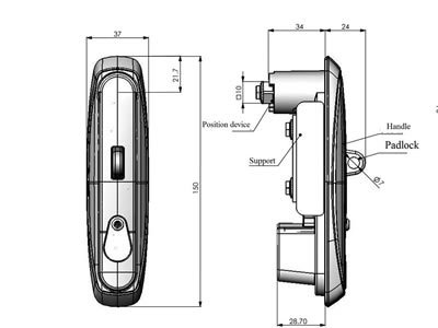 Fecho lingueta MS818-1A